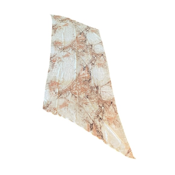 Lord & Taylor oversized marble print lightweight cream wrap scarf headscarf - Picture 7 of 7